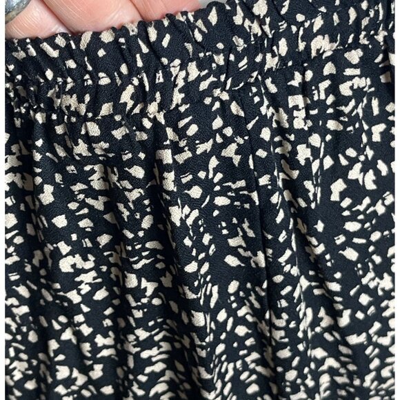 Urban Romantics Skirt Wrap Midi Black Beige Rayon A-line Womens M - Picture 4 of 8